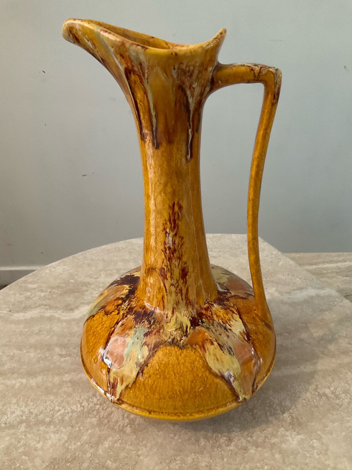 Vintage jug vase in glazed ceramic