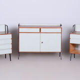 Restored MidCentury Cabinet Set, Mahogany, Revived Polish, Central Europe, 1950s