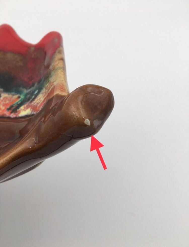 Glazed earthenware cup, signed Vallauris, France 1960s