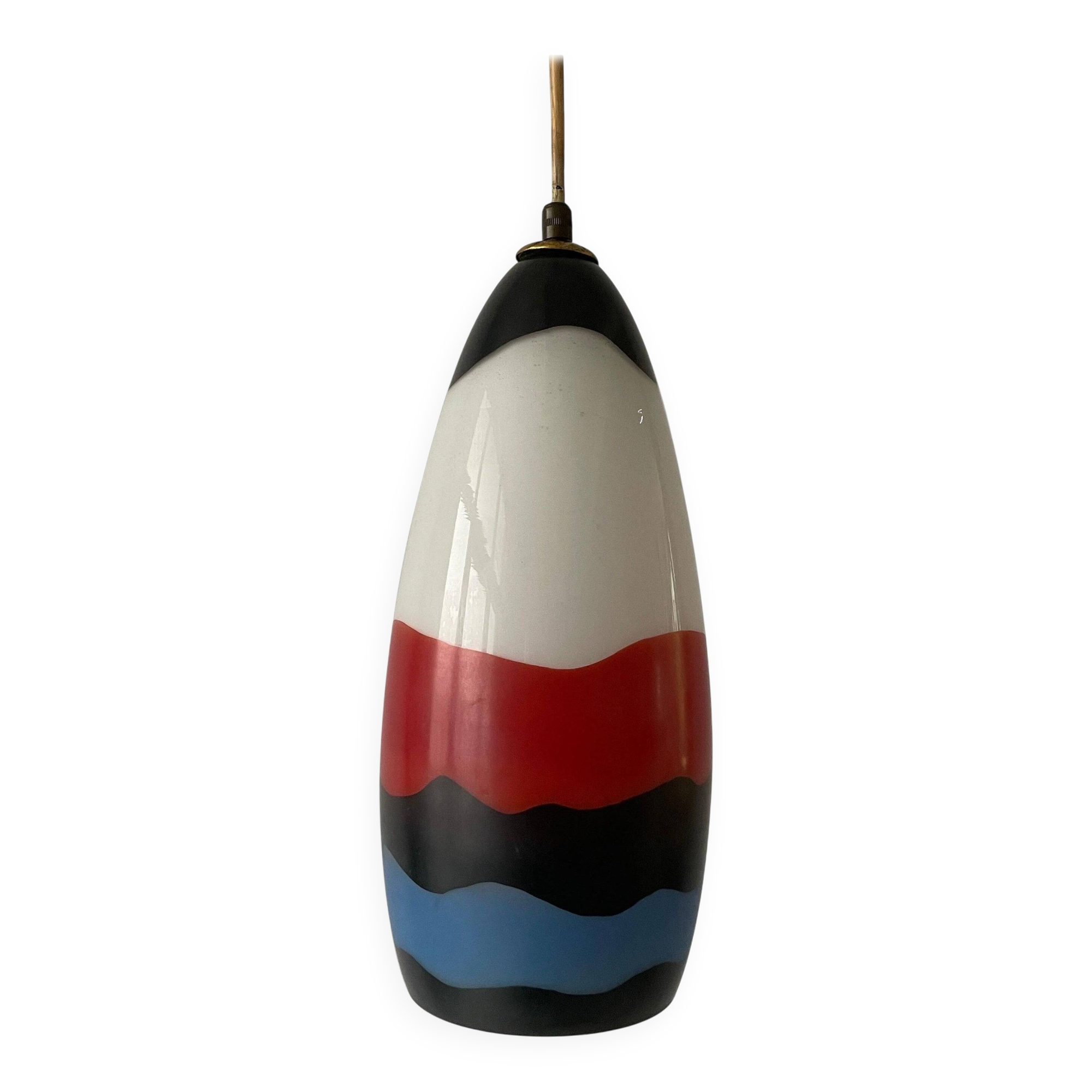 Mid-century coloured glass pendant lamp, 1960, Italy