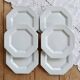 6 vintage octagonal pearl-edged porcelain dessert plates