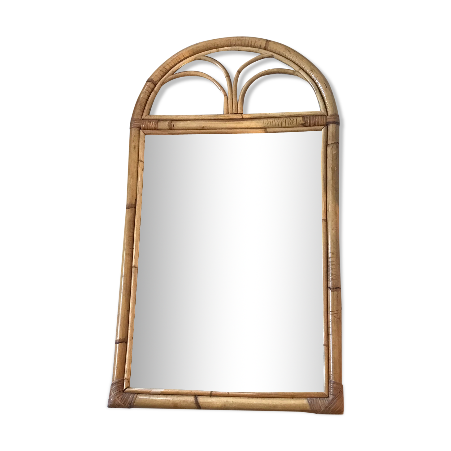 Vintage rattan mirror 82x45cm