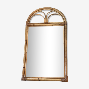 Miroir en rotin vintage 82x45cm