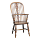Chaise de salle à manger Windsor à dossier haut, style anglais ancien