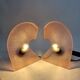 Set of 2 Mayo glass table lamps 1980s