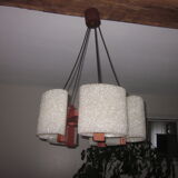 Scandinavian teak chandelier and perplexed