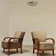 Pair of Krasna Jizba Art Deco solid wood armchairs