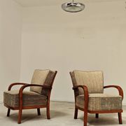 Paire de fauteuils Krasna Jizba Art déco bois massif