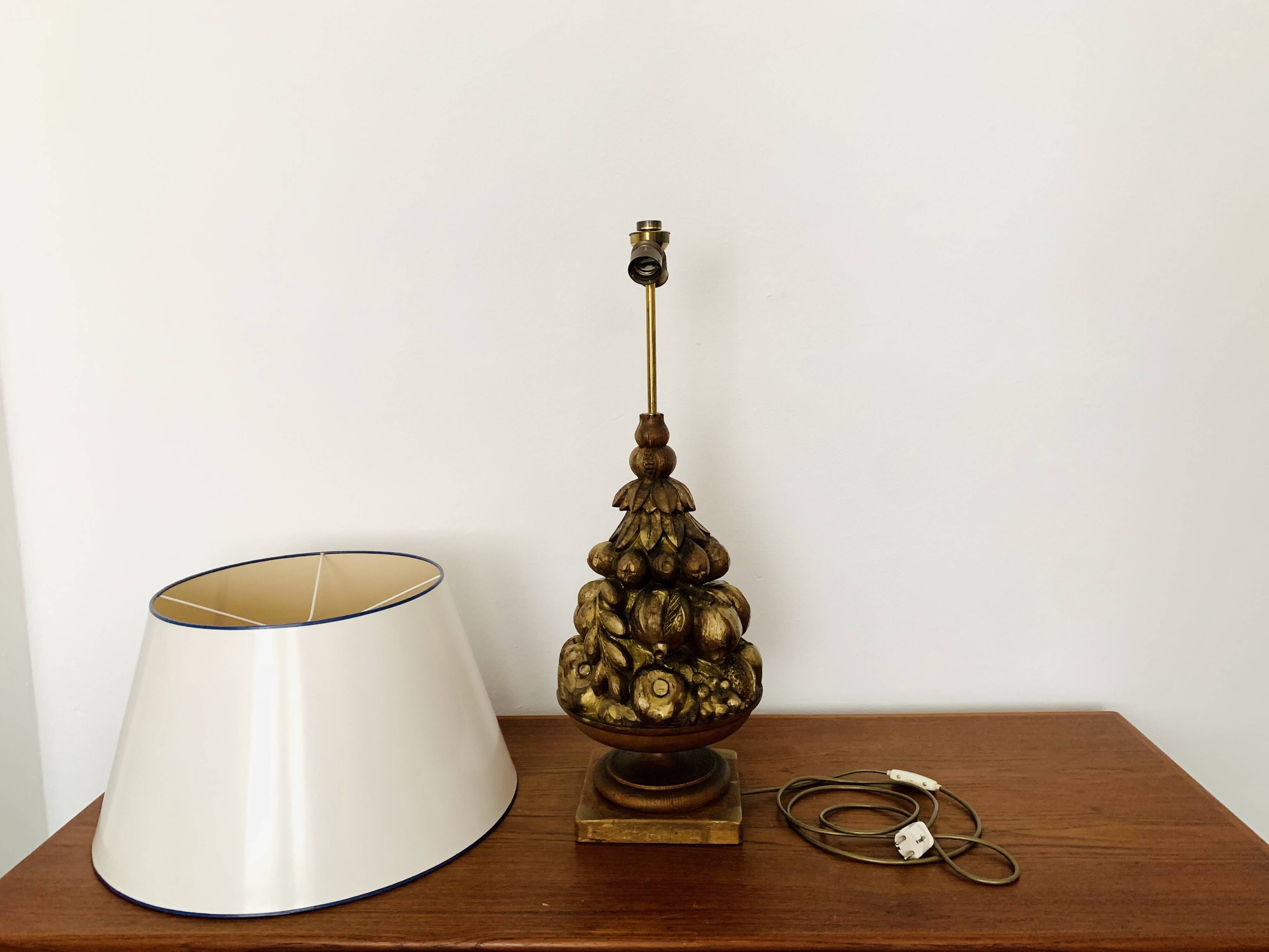 Wooden Hollywood Regency Table Lamp