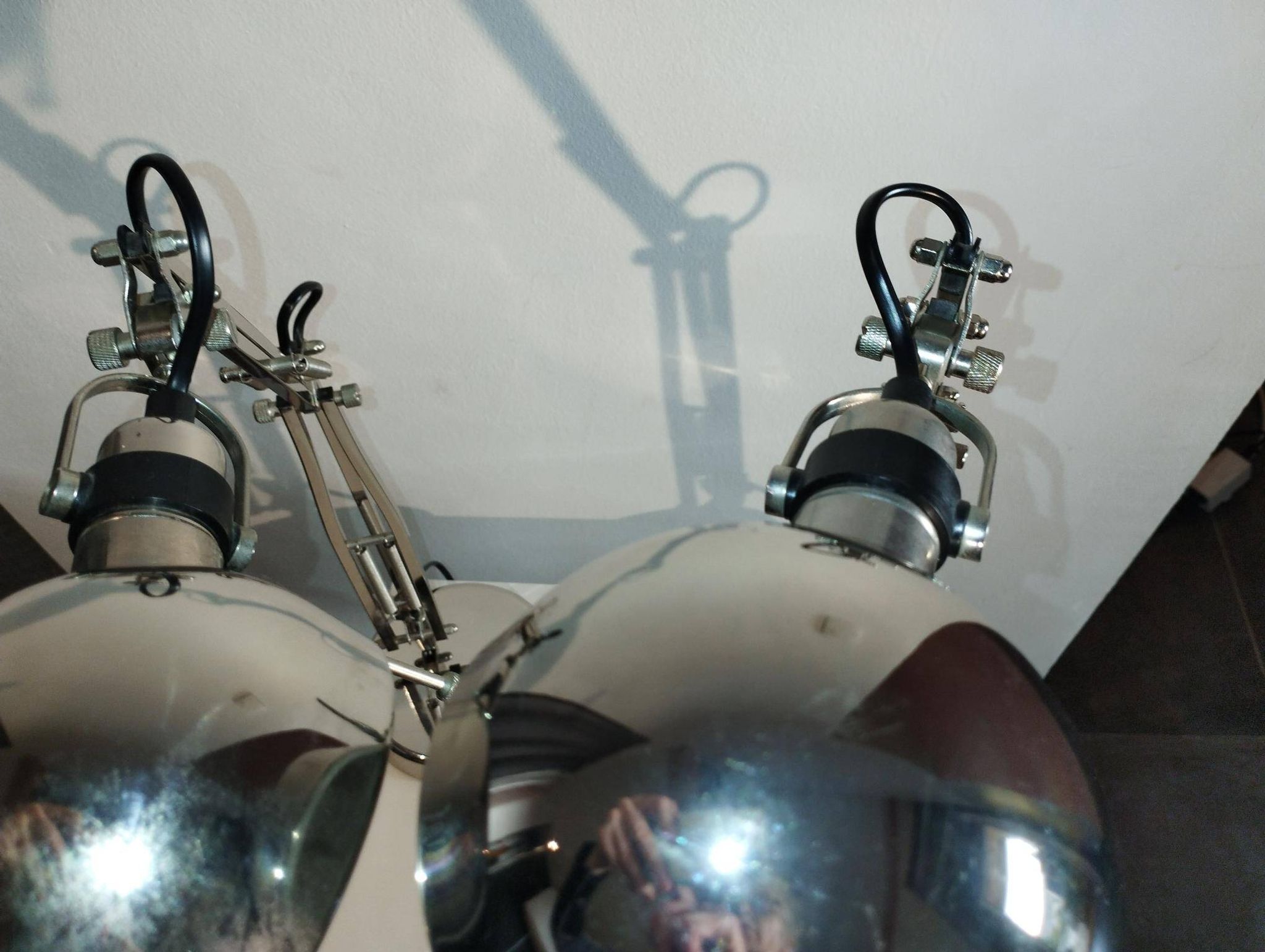 Pair of articulated lamps vintage 1980s industrial design