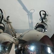 Pair of articulated lamps vintage 1980s industrial design