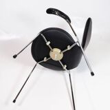 Seven Chair With Arms Model 3207 Made In Black Leather By Arne Jacobsen For Fritz Hansen