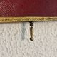 Vintage 1900s triptych barber mirror JB gilt burgundy - 30 x 67 cm