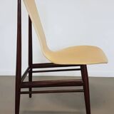 Set of 4 floating seat dining chairs / 1950s