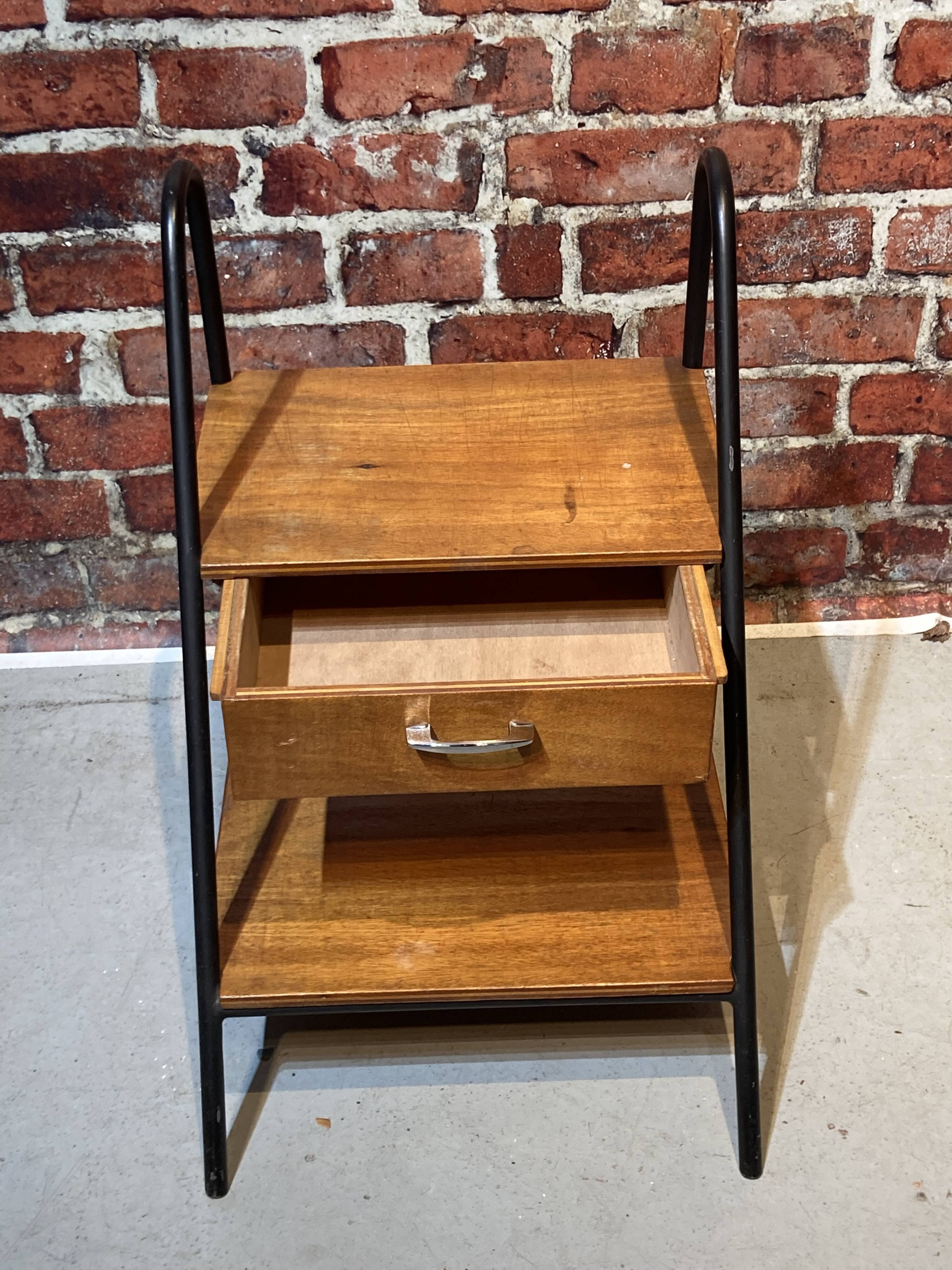 Bedside table with one drawer and two shelves