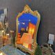 Golden wood mirror