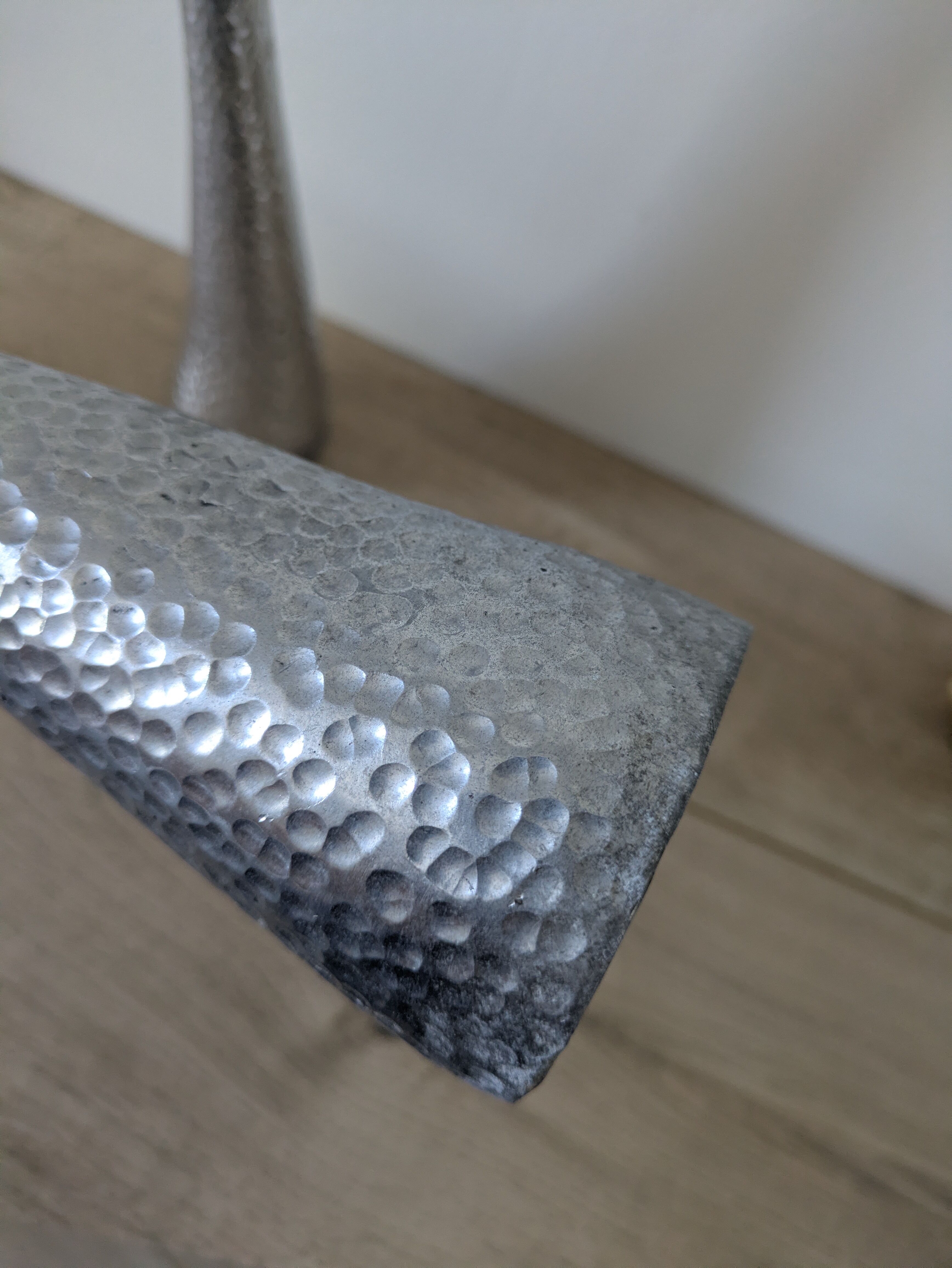 Brutalist hammered candlesticks