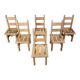 Vintage oak  brutalist dining chairs, 1960s