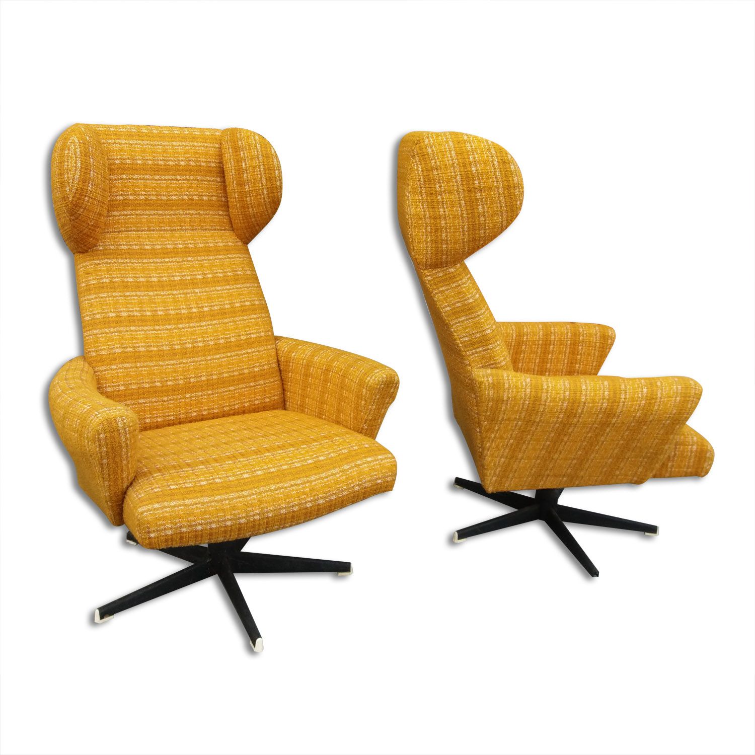 Pair of swivel chair zipper, produced by Drevotvar 1970's
