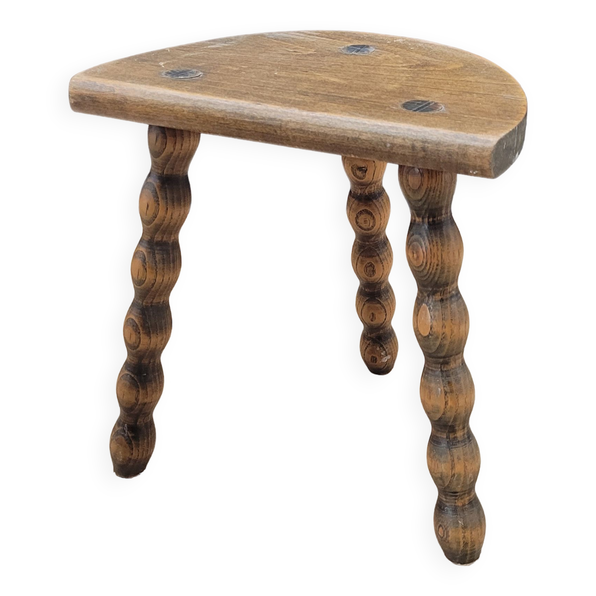 Stool tripod feet balls patina