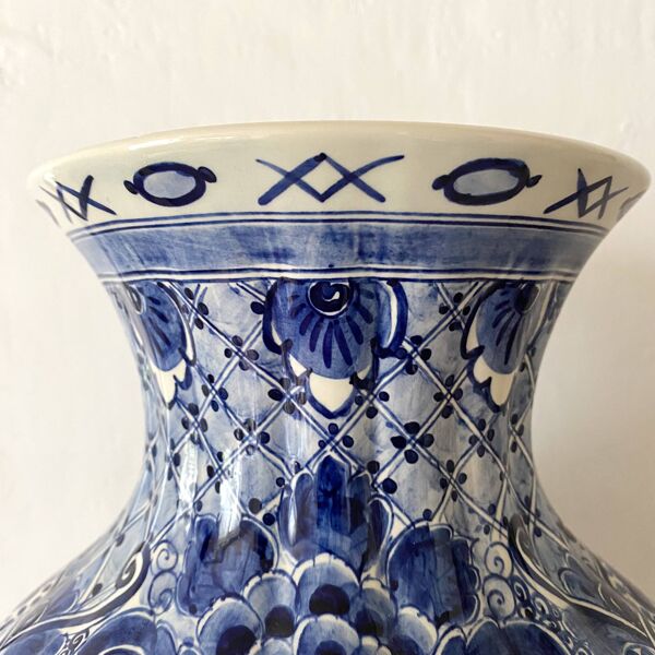 Grand vase Delft, vase hollandais  peint à la main 38 cm