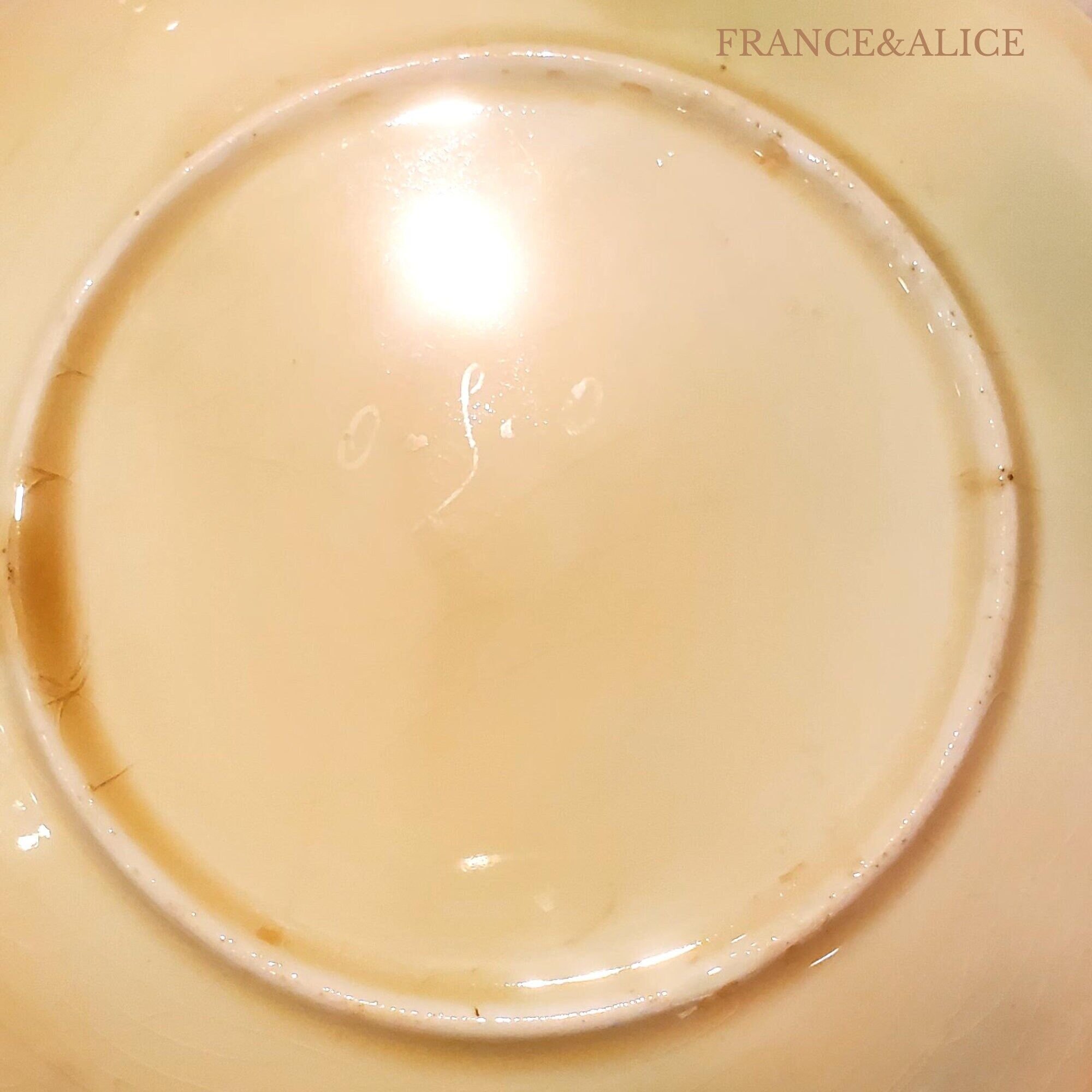 Antique slip plate – Vine leaves and bunches of grapes