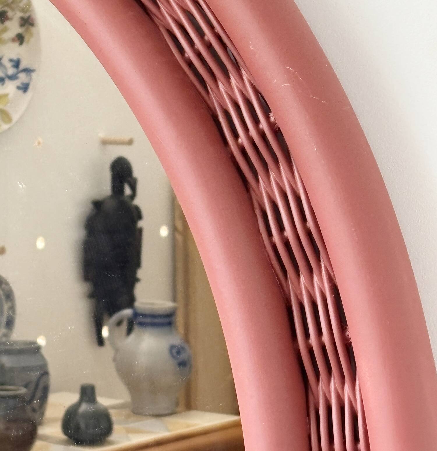 Miroir en bambou terracotta