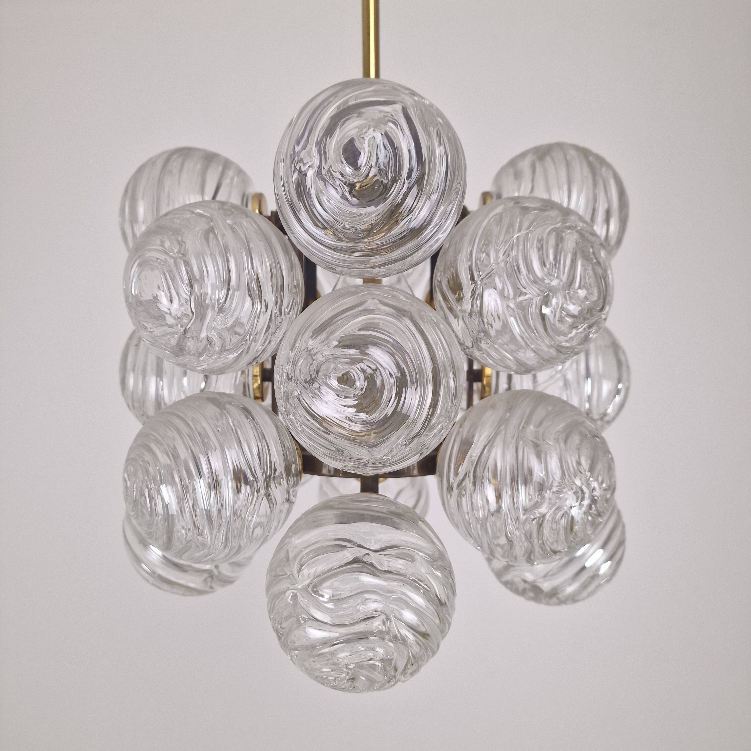 Mid-Century Modern 'Snowball' Chandelier by Doria Leuchten, Germany, 1970s