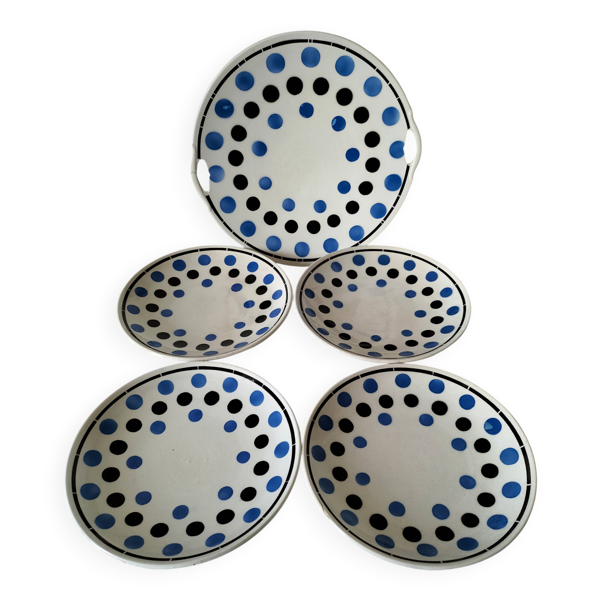 dish and 4 dessert plates K and G Lunéville