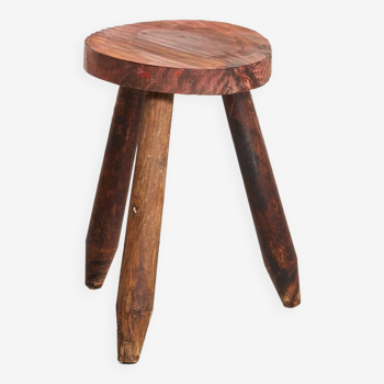 Tabouret tripode vintage, pieds coniques