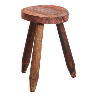Vintage tripod stool, conical legs