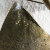 Brutalist bronze lamp signed 1970