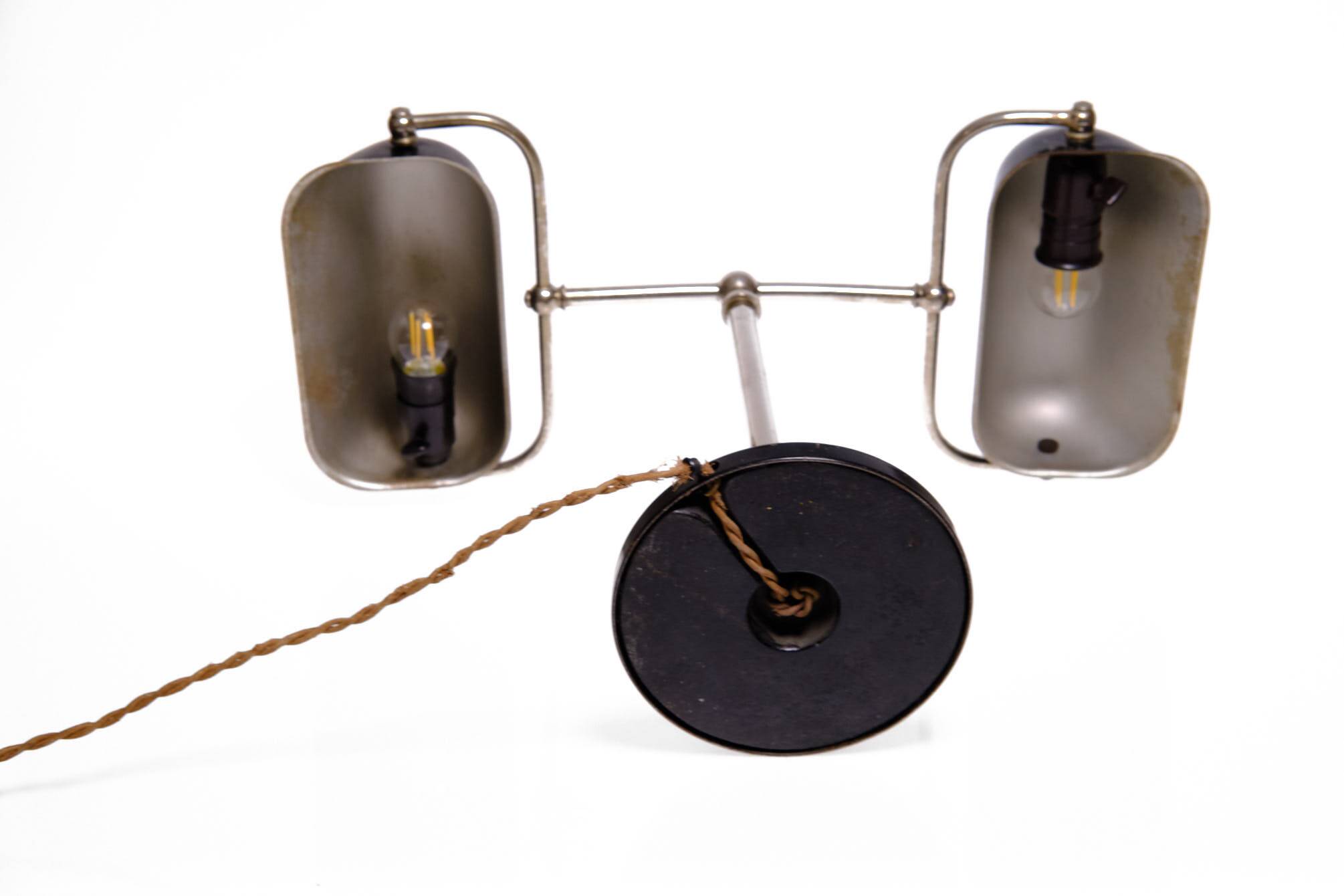 Lampe double, vintage, années 30, Bauhaus