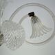 Art Deco Murano Glass Three-Arm Chandelier, Italy, 1940s
