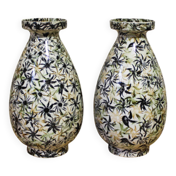 Pair of earthenware vases HBCM Montereau