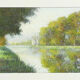 Pastel représentant un paysage au bord de l'eau par Gregory Davies