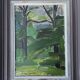 Vintage Modernists Landscape Oil on Canvas signed by F.H. 1950s