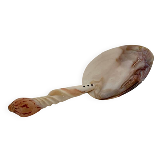 1920 French Antique Mother of Pearl and Shell Large Spoon