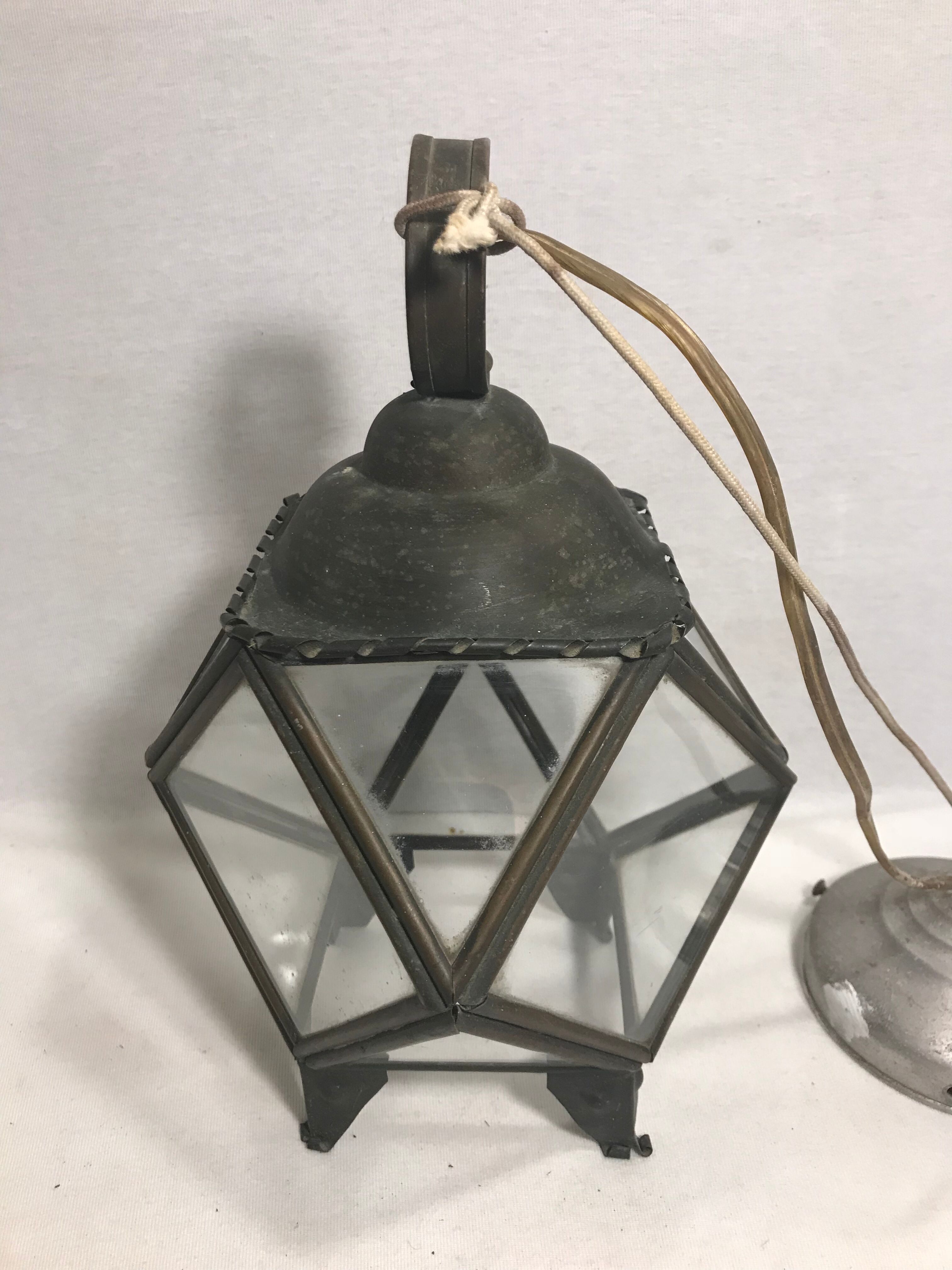 1970s lantern pendant lamp