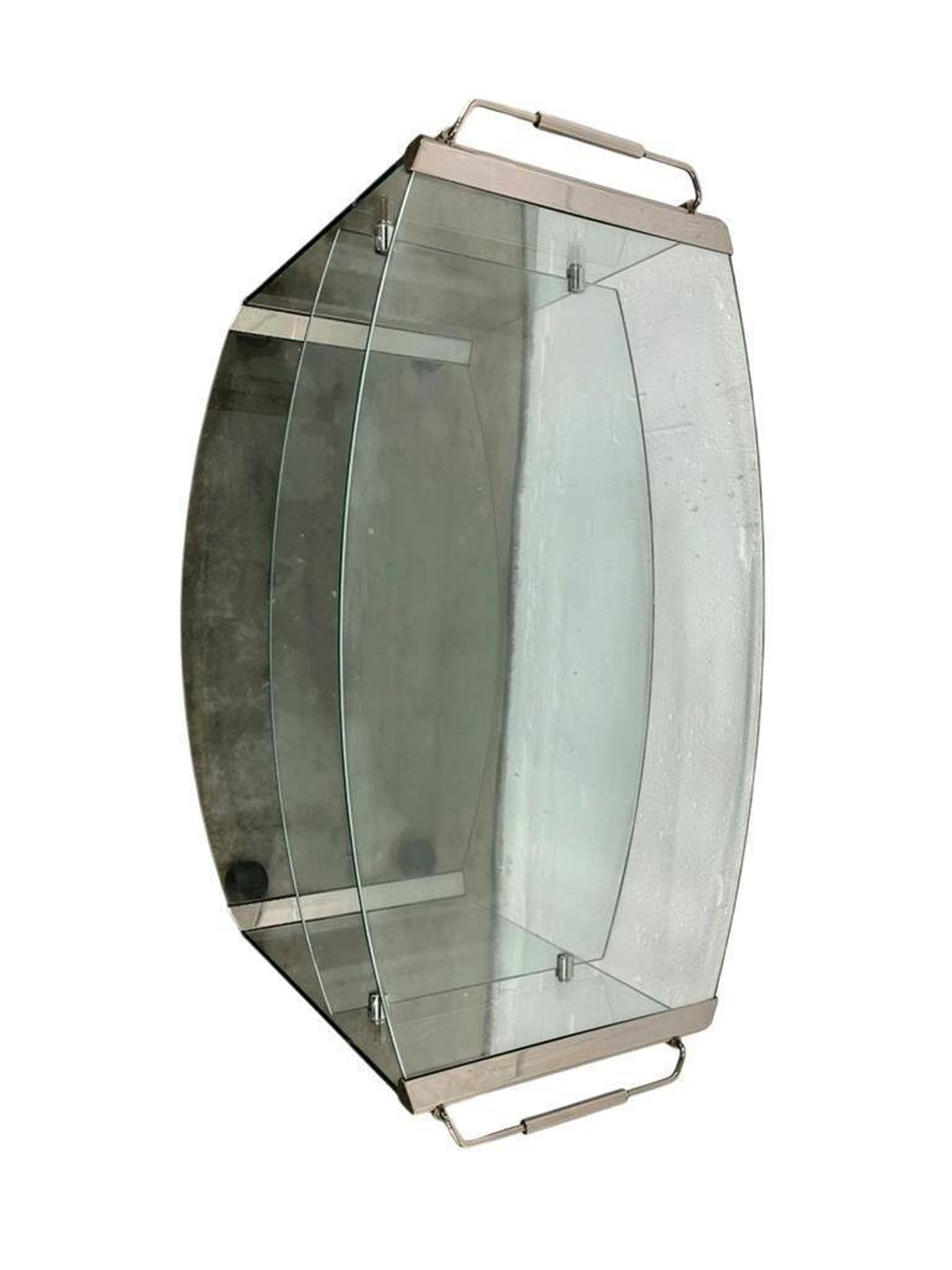 Bar cart/vintage cart in curved glass by Gallotti & Radice