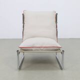 2x vintage lounge chair in chrome, 1970s new cussions