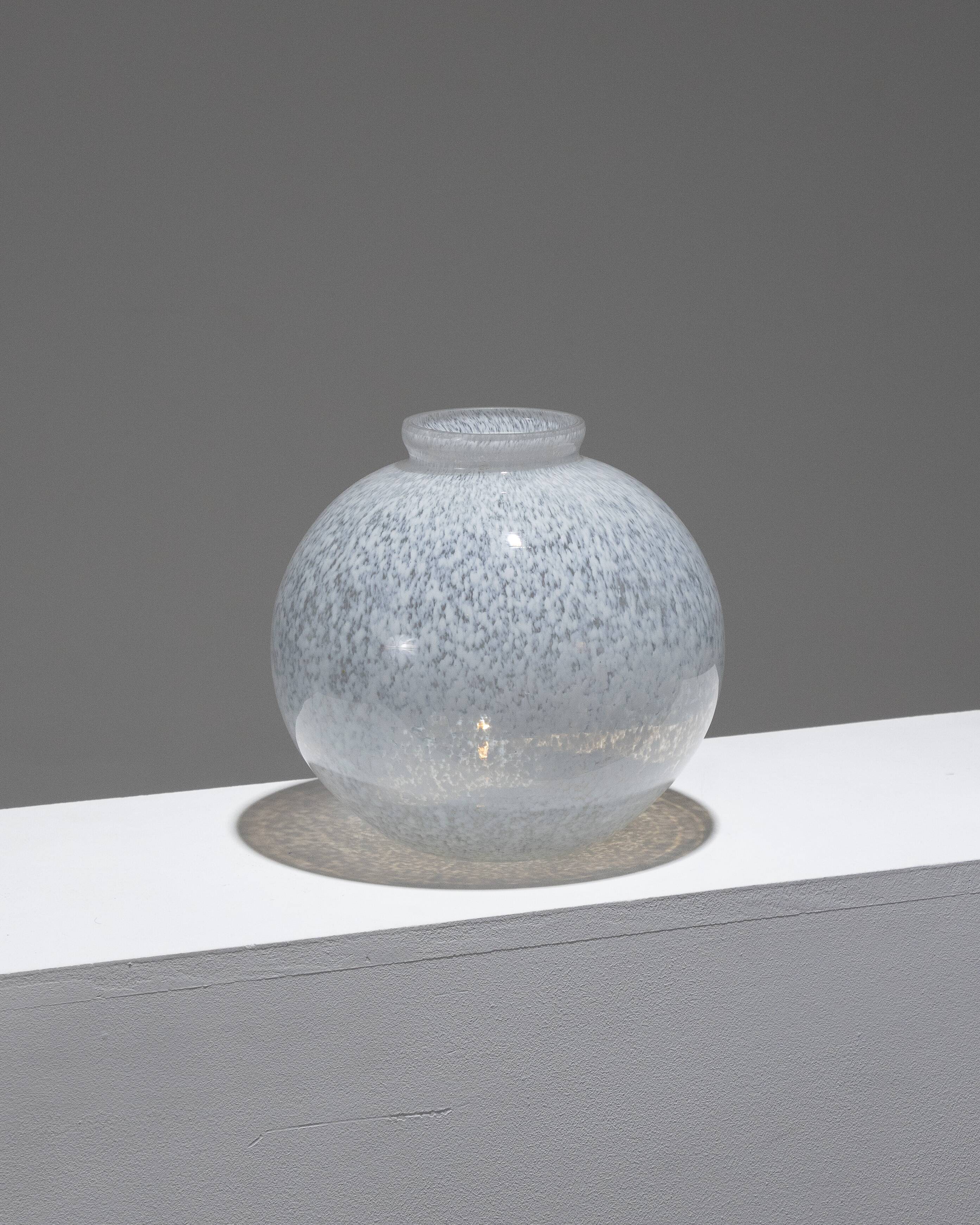 Speckled glass ball vase, 1960s