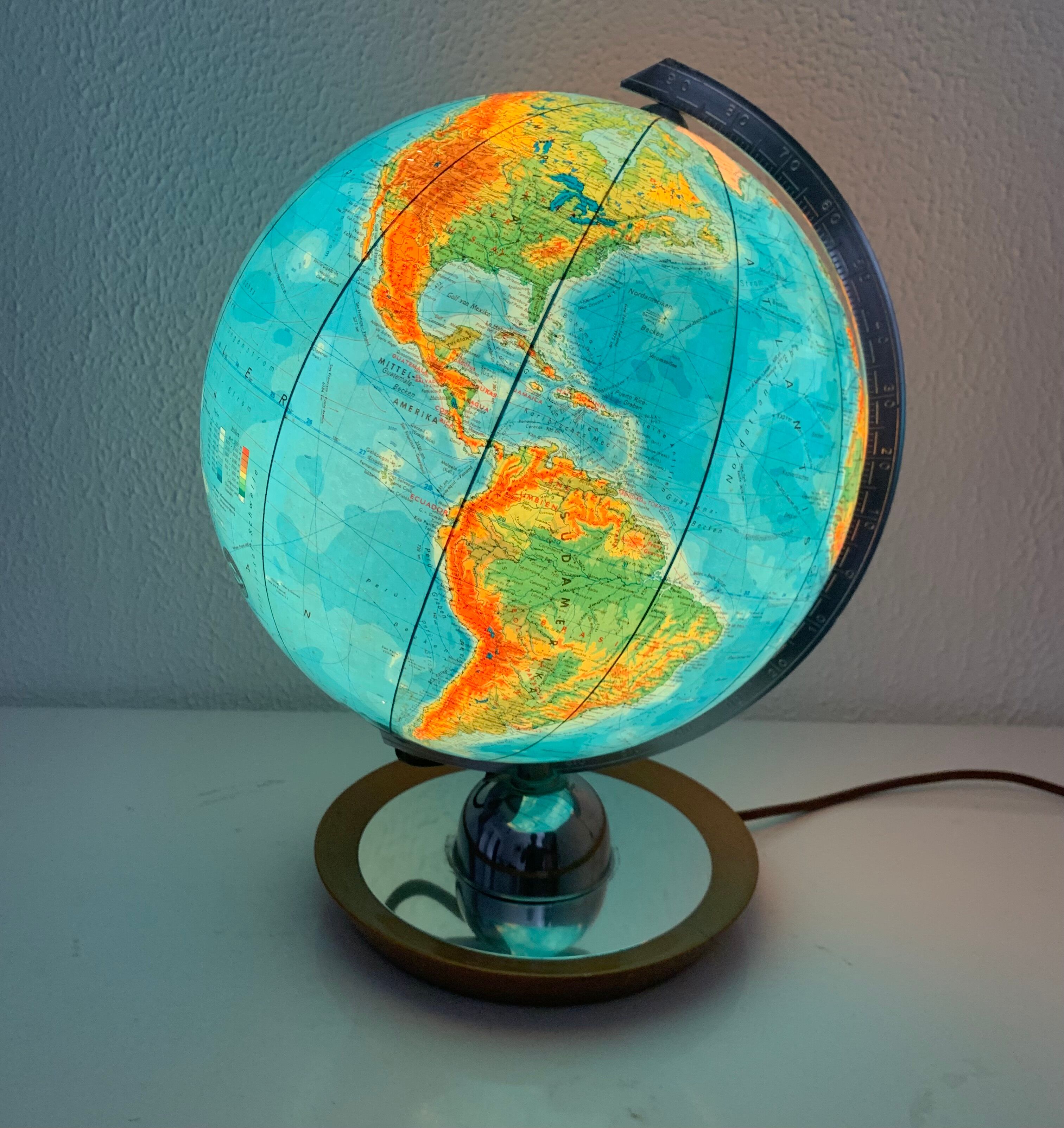 Vintage terrestrial globe 1960 Glass JRO Verlag - 36 cm