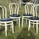 Série de 4 chaises bistrot Thonet blanches et noires
