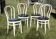 Set of 4 white and black Thonet bistro chairs