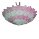 Elegant Murano ceiling light pink flower by Seguso for Venini, Italy