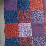 Plaid en patchwork tricoté main