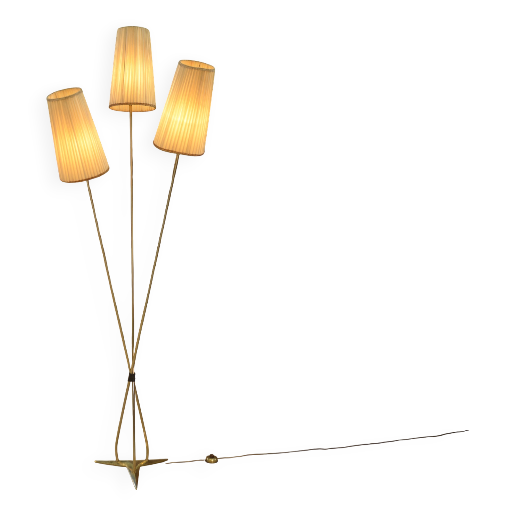1960s design three-armed floor lamp