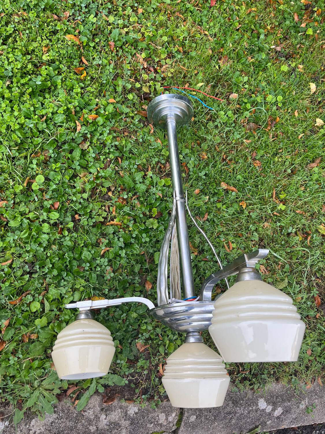 Art Deco 4-flame chandelier