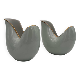 Rosenthal Selb Germany - Two "Banana Ship" vases by Hans Wohlrab for Rosenthal - 1956